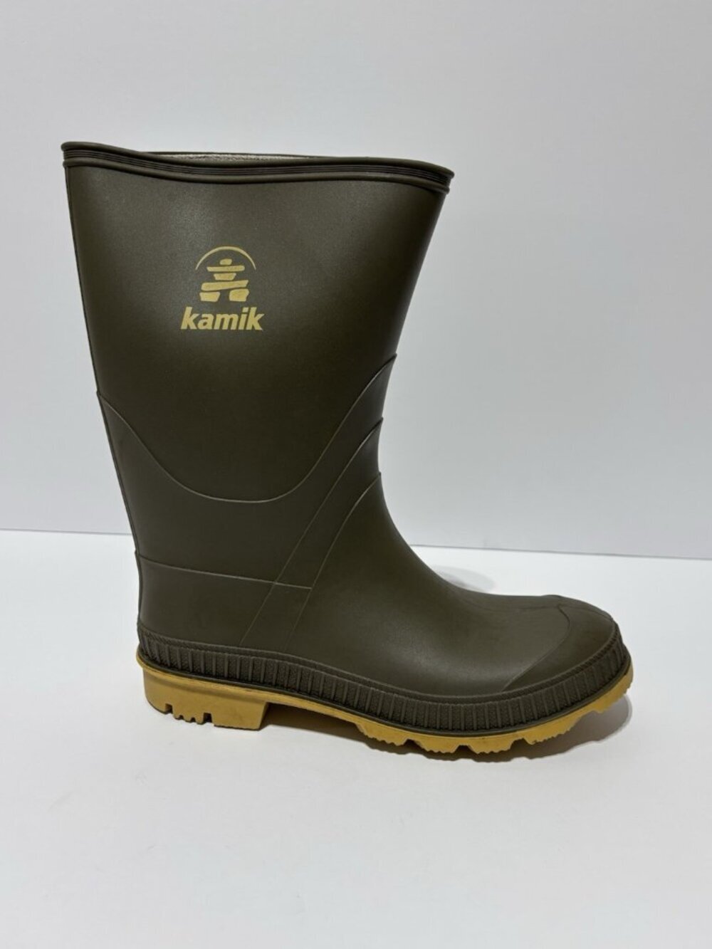 Kamik Youth Stomp Rain Boots Olive, Boys’ Size 6 M